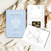 Boho Blue Passport Destination Mariage Invitation