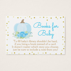 Boho Blue Pumpkin Baby shower Breng een Boek Kaart