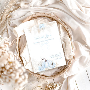 Boho Blue Pumpkin Het is een Boy Herfst Baby showe Bedankkaart