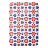 Boho Blue Purple Red Flowers Large Bath Mat (Voorkant Verticaal)