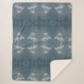 Boho Blue Queen Anne's Lace Flower Sherpa Blanket Sherpa Deken (Voorkant)