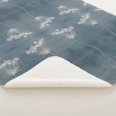 Boho Blue Queen Anne's Lace Flower Sherpa Blanket Sherpa Deken (3/4)