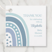 Boho Blue Rainbow Baby shower dank u Bedankjes Labels (Voorkant)