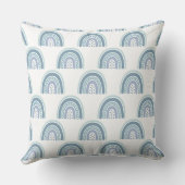 Boho Blue Rainbow Personnalisé Nom Jeter Oreiller (Verso)