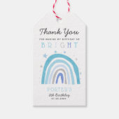 Boho Blue Rainbow verjaardagsfeestje zo HELDER Cadeaulabel (Voorkant)