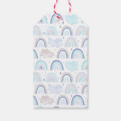 Boho Blue Rainbow verjaardagsfeestje zo HELDER Cadeaulabel (Achterkant)