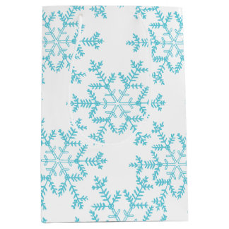 Boho Blue Snowflakes Gift Bag Medium Cadeauzakje
