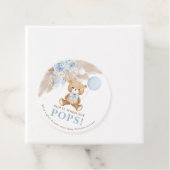 Boho Blue Teddy Beer Ballon Champagne Bedankjes Labels (In situ)