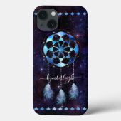 Boho Blue Tribal Celestial Mandala Drocatcher Case-Mate iPhone Case (Achterkant)