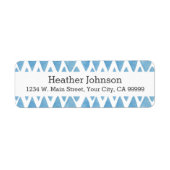Boho Blue Waterverf Geometric Pattern Etiket (Voorkant)