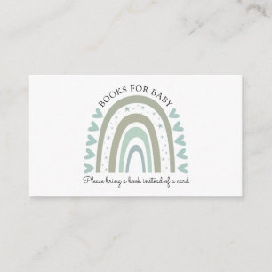 Boho Blue Waterverf Rainbow Books voor Baby Informatiekaartje