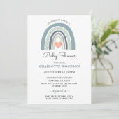 Boho Blue Waterverf Shower Invitation Kaart (Staand voorkant)