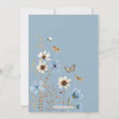 Boho Blue Wildflower Garden Boy Baby shower Bedankkaart (Achterkant)