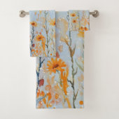 Boho  Blue Wildflowers Bad Handdoek (Insitu)