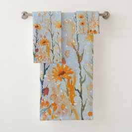 Boho  Blue Wildflowers Bad Handdoek