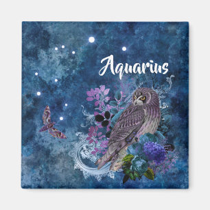 Boho Blue Zodiac Aquarius Constellation Magneet