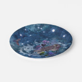 Boho Blue Zodiac Aquarius Constellation Papieren Bordje (Gekanteld)