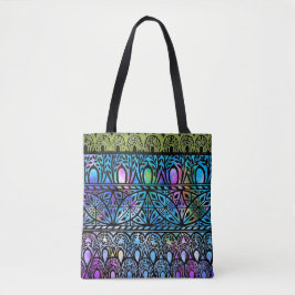 Boho Blues Glas in lood Pattern Canvas tas