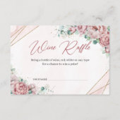 Boho Blush bloem goudkleurige eucalyptus wijnraffl Informatiekaartje (Voorkant)