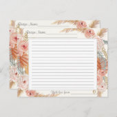 Boho Blush Bloemen Aardse Tropische Groen Recepten Briefkaart (Voorkant / Achterkant)
