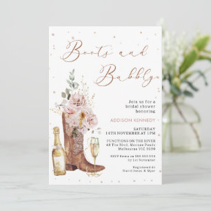 Boho Blush Bloemen Bottle Boot Bubbly Vrijgezellen Kaart