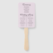 Boho Blush Bloemen Bruiloftsprogramma Handventilat Handwaaier (Achterkant)