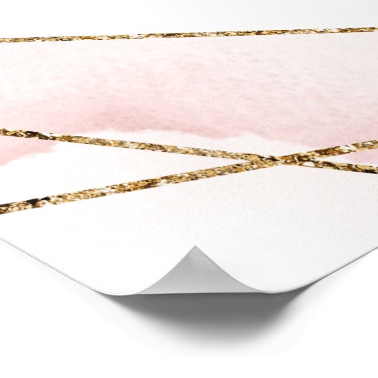 Boho blush bloemen eucalyptus goud bruiloft Tijdli Poster (Hoek)