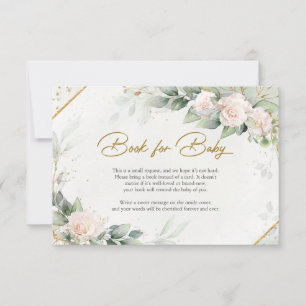 Boho Blush Bloemen Eucilyptus Boek voor Baby Bedankkaart