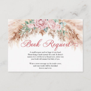 Boho Blush bloemen pampas greenery book request Informatiekaartje