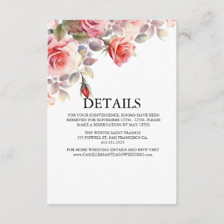 Boho Blush Bloemen Trouw Uitnodiging Informatiekaartje