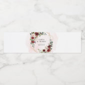 Boho blush bordeaux roze en goud geometrisch waterfles etiket (Enkel label)