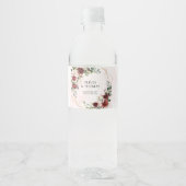 Boho blush bordeaux roze en goud geometrisch waterfles etiket (Voorkant)