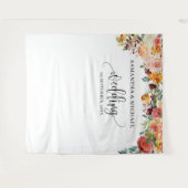 Boho Blush bordeaux sinaasappel bloemenbruiloft ac Wandkleed (Voorkant (horizontaal))