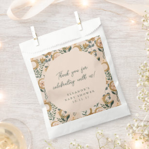 Boho Blush Botanical Moon Custom Baby shower Dank Bedankzakje