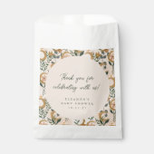 Boho Blush Botanical Moon Custom Baby shower Dank Bedankzakje (Voorkant)