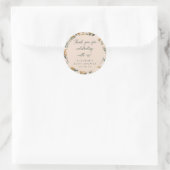 Boho Blush Botanical Moon Custom Baby shower Dank Ronde Sticker (Tas)