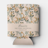 Boho Blush Botanical Moon Custom Vrijgezellenfeest Blikjeskoeler (Achterkant)