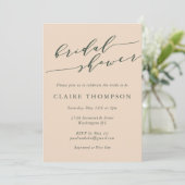 Boho Blush Botanische Maan Script Bruidsborrel Kaart (Staand voorkant)