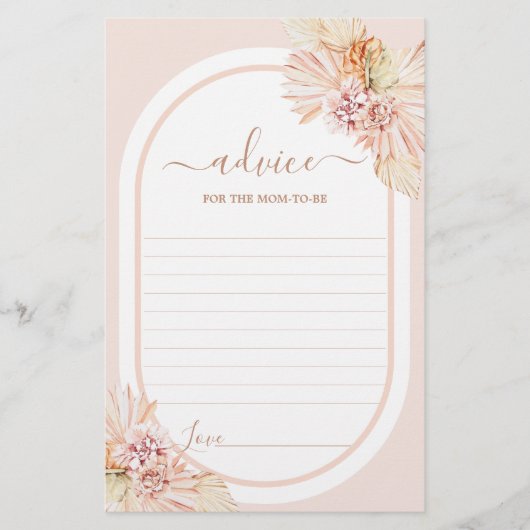 Boho Blush Desert Conseils à maman d'être carte (Devant)