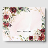Boho blush en bordeauxrode rozen eucalyptus bruilo gastenboek (Achterkant)