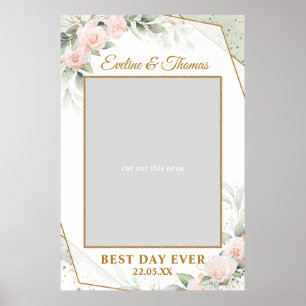 Boho blush en gouden bruinbruinbruiloft selfie lij poster