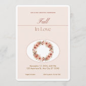 Boho Blush Fall Romance Floral Wedding Invitation Kaart (Voorkant)
