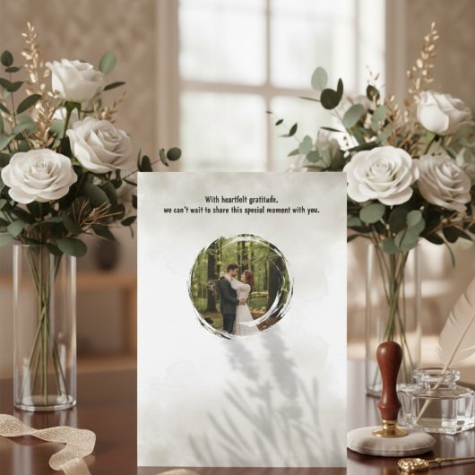 Boho Blush Floral Gold Wedding Invitation