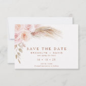 Boho Blush Floral Wedding Enregistrer La Carte Dat (Devant)