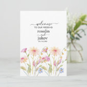 Boho Blush Floral Wedding Invitation Kaart (Staand voorkant)
