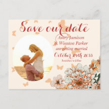 Boho Blush Foto Buttery Floral Save the Date Anno