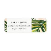 Boho Blush Green Tropical Palm Beach Adres Etiket (Voorkant)