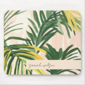Boho Blush Green Tropical Palm Leaves Beach Muismat (Voorkant)