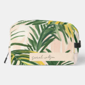 Boho Blush Green Tropical Palm Leaves Beach Toilettasje (Achterkant)