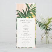 Boho Blush Green Tropical Palm Wedding Programma (Staand voorkant)